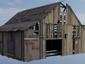 Rusted Wooden hut 3D Model