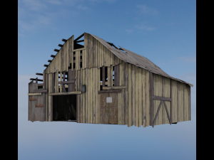 Rusted Wooden hut 3D Model