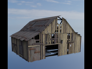 Rusted Wooden hut 3D Model