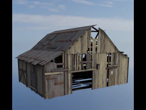 Rusted Wooden hut 3D Model