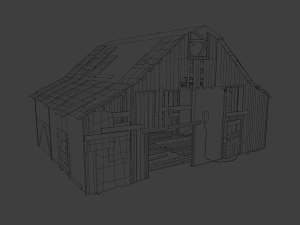 Rusted Wooden hut 3D Model