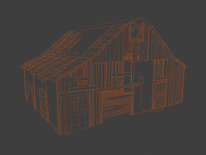 Rusted Wooden hut 3D Model