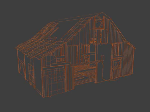 Rusted Wooden hut 3D Model