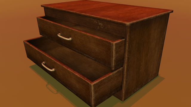 Wooden drawer Modelo 3D .c4d .max .obj .3ds .fbx .stl .blend 