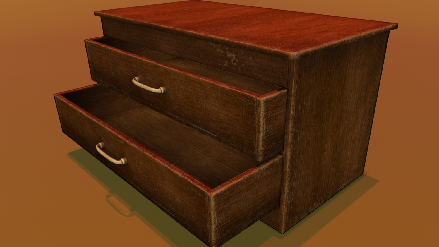 3D model Vintage travel trunk VR / AR / low-poly