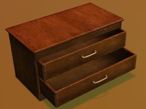 Wooden drawer Modelo 3D