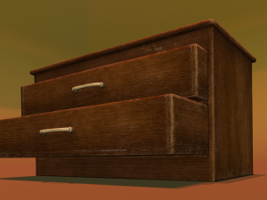Wooden drawer Modelo 3D