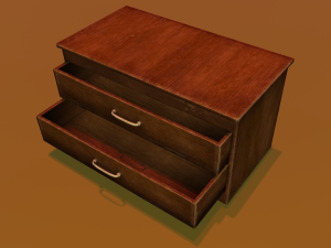 Wooden drawer Modelo 3D