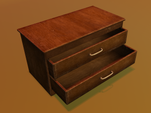Wooden drawer Modelo 3D