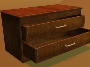Wooden drawer Modelo 3D