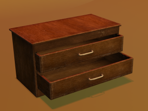 Wooden drawer Modelo 3D