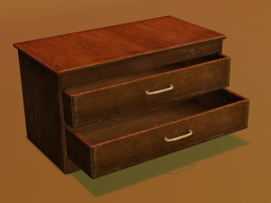 Wooden drawer Modelo 3D