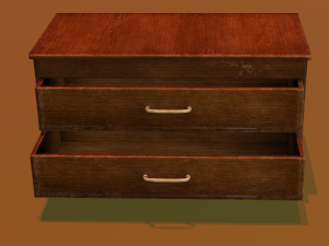 Wooden drawer Modelo 3D