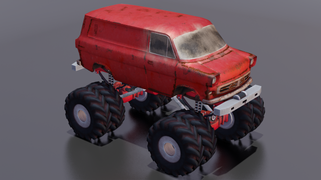 Rusted truck A 3D Model .c4d .max .obj .3ds .fbx .stl .blend 