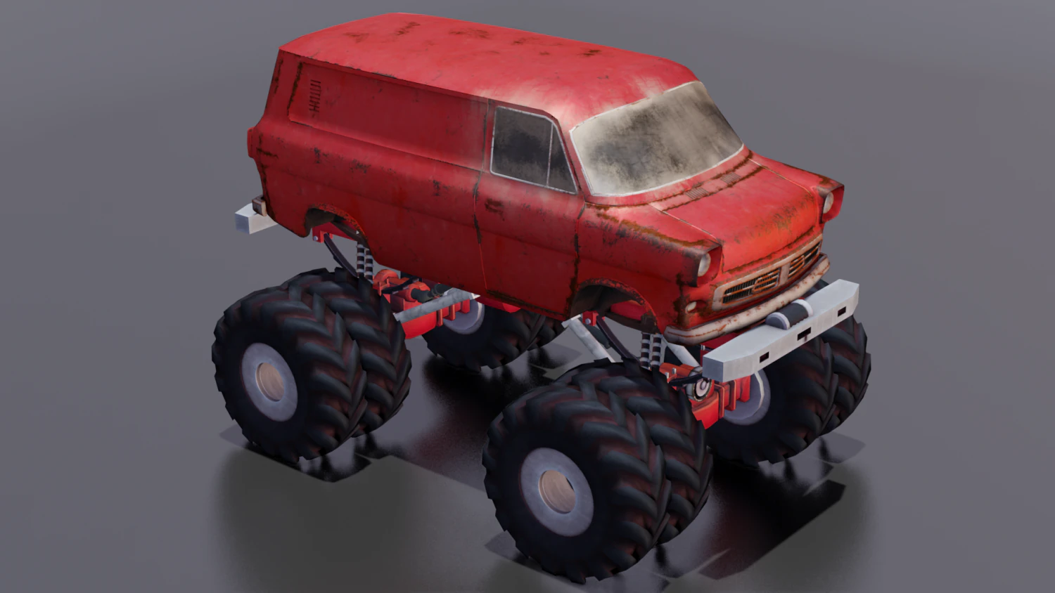 Rusted truck A 3D Model .c4d .max .obj .3ds .fbx .stl .blend 