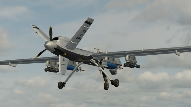 Drone plane 3D Model .c4d .max .obj .3ds .fbx .stl .blend 