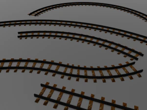 Train Track 3D Model
