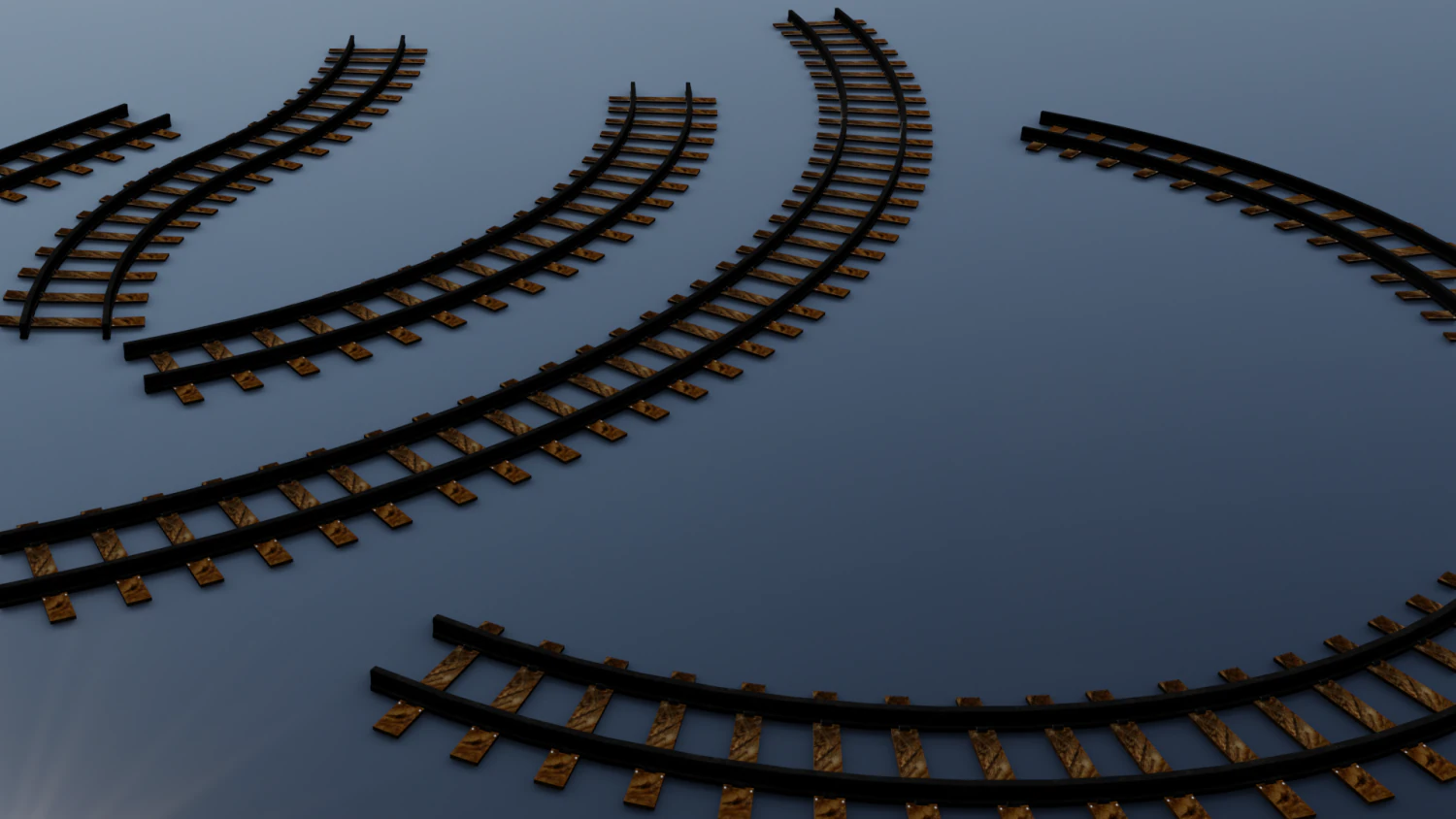 Train Track 3D Model .c4d .max .obj .3ds .fbx .stl .blend