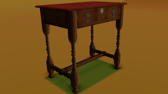 Old table Model 3D .c4d .max .obj .3ds .fbx .stl .blend 