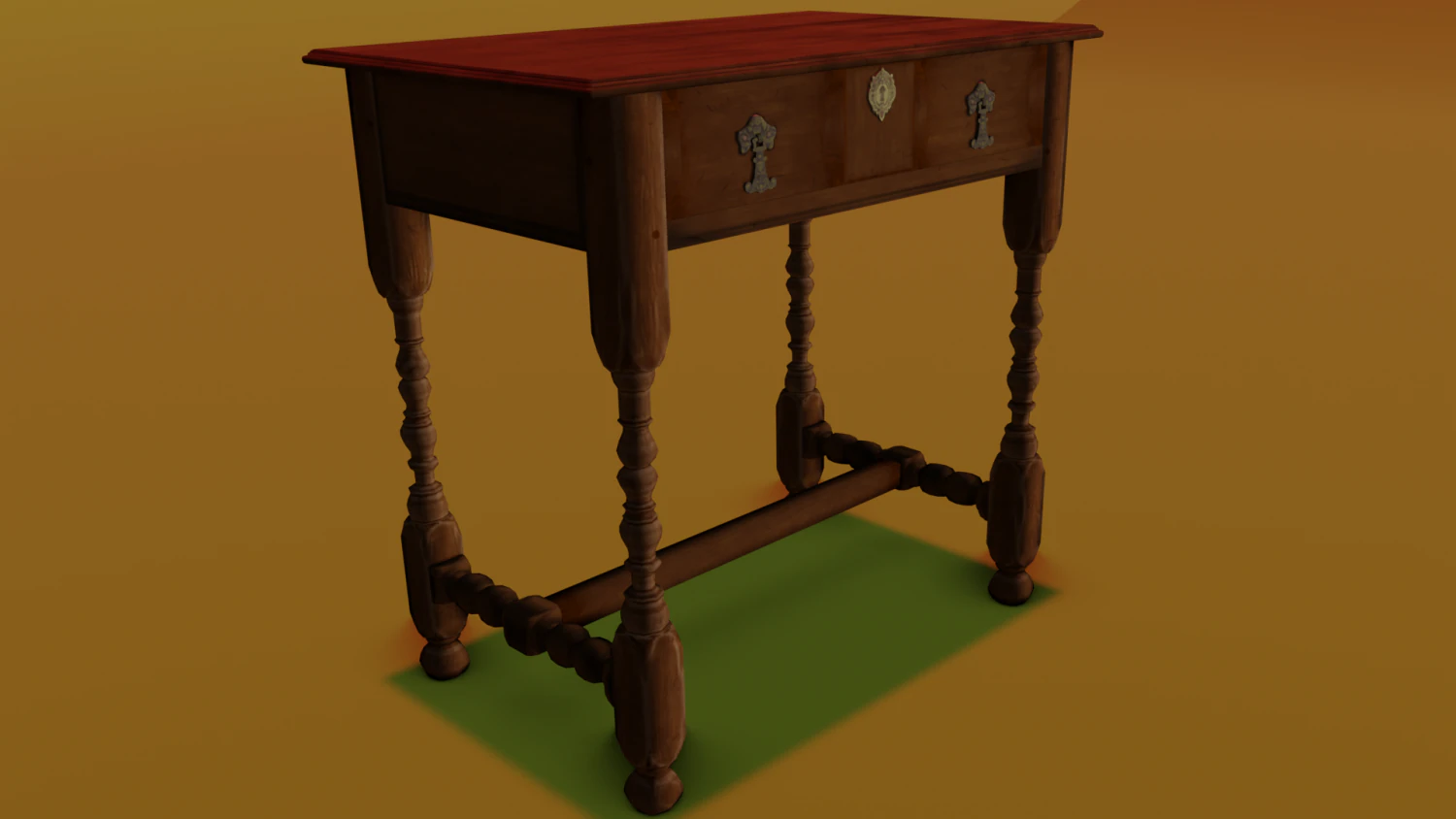Old table 3D Model .c4d .max .obj .3ds .fbx .stl .blend