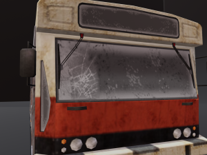 Destroyed bus 3D Model