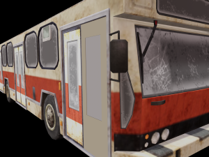 Destroyed bus 3D Model