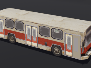 Destroyed bus 3D Model
