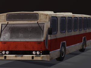 Destroyed bus 3D Model