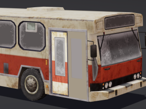 Destroyed bus 3D Model