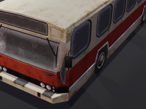 Destroyed bus 3D Model