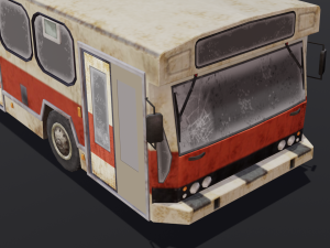 Destroyed bus 3D Model
