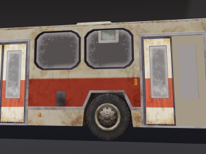 Destroyed bus 3D Model