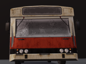 Destroyed bus 3D Model