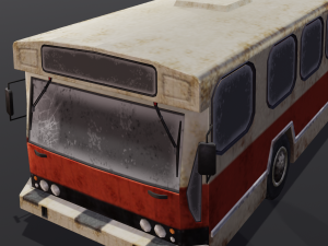Destroyed bus 3D Model