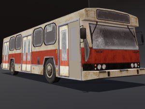 Destroyed bus 3D Model