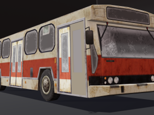 Destroyed bus 3D Model