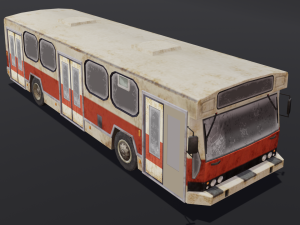 Destroyed bus 3D Model