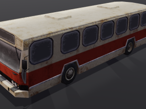 Destroyed bus 3D Model