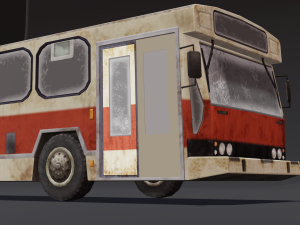 Destroyed bus 3D Model