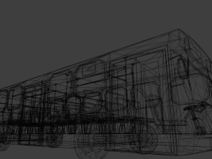 Destroyed bus 3D Model