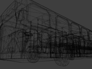 Destroyed bus 3D Model