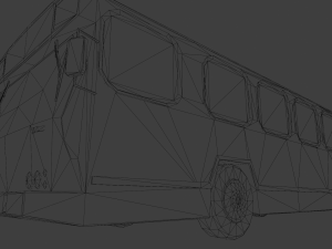 Destroyed bus 3D Model
