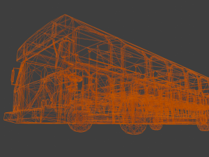Destroyed bus 3D Model