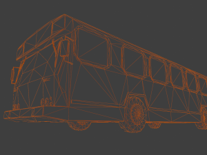 Destroyed bus 3D Model