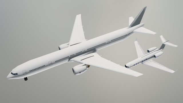 2in 1 Gulfstream Aircraft 3D Model .c4d .max .obj .3ds .fbx .stl .blend 