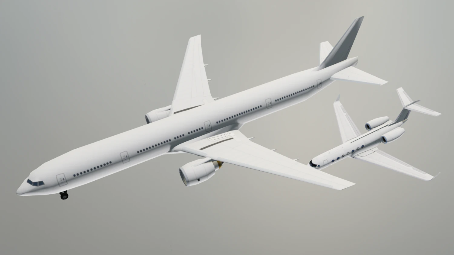 2in 1 Gulfstream Aircraft 3D Model .c4d .max .obj .3ds .fbx .stl .blend 