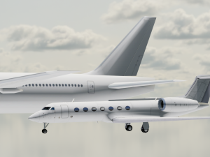 2in 1 Gulfstream Aircraft 3D Model