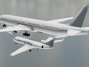 2in 1 Gulfstream Aircraft 3D Model