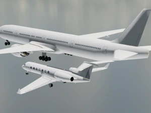2in 1 Gulfstream Aircraft 3D Model