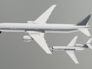 2in 1 Gulfstream Aircraft 3D Model